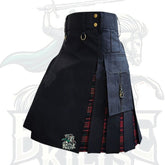 Modern Black and MacDonald Tartan Hybrid Kilt – Premium Scottish Heritage with Contemporary Edge